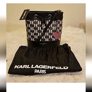 Karl Lagerfield Paris Adele  Bucket Bag/ Handbag  With Charm and Dustbag NWT